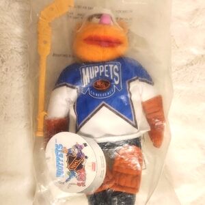 Muppets NHL Plush Toy with Blue Jersey. Vintage